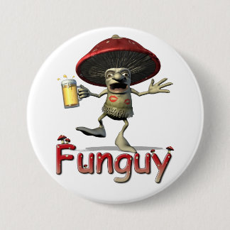 Badge Rond 7,6 Cm Bouton de champignon de Funguy