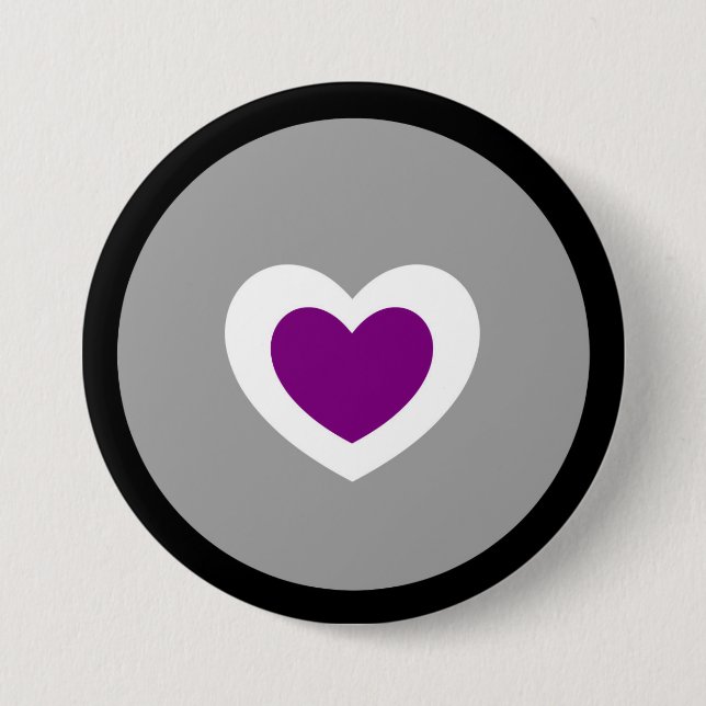 Badge Rond 7,6 Cm Bouton de coeur (Devant)