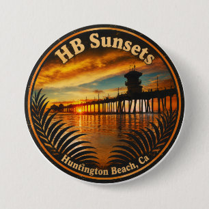 Badge Rond 7,6 Cm Bouton de coucher de soleil de la jetée de Hunting