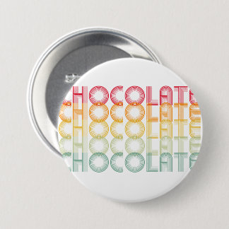 Badge Rond 7,6 Cm Bouton de couleur arc-en-ciel au chocolat rétro