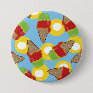 Badge Rond 7,6 Cm Bouton de crème glacée de cerise et de citron vert