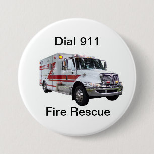 Badge Rond 7,6 Cm Bouton de délivrance du feu