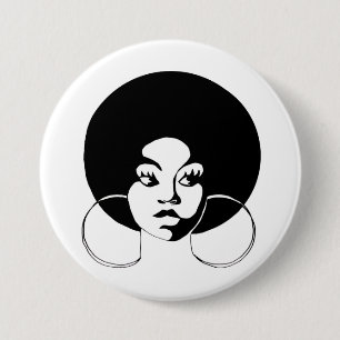 Badge Rond 7,6 Cm Bouton de diva d'Afro