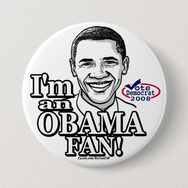 Badge Rond 7,6 Cm Bouton de fan d'Obama (Devant)