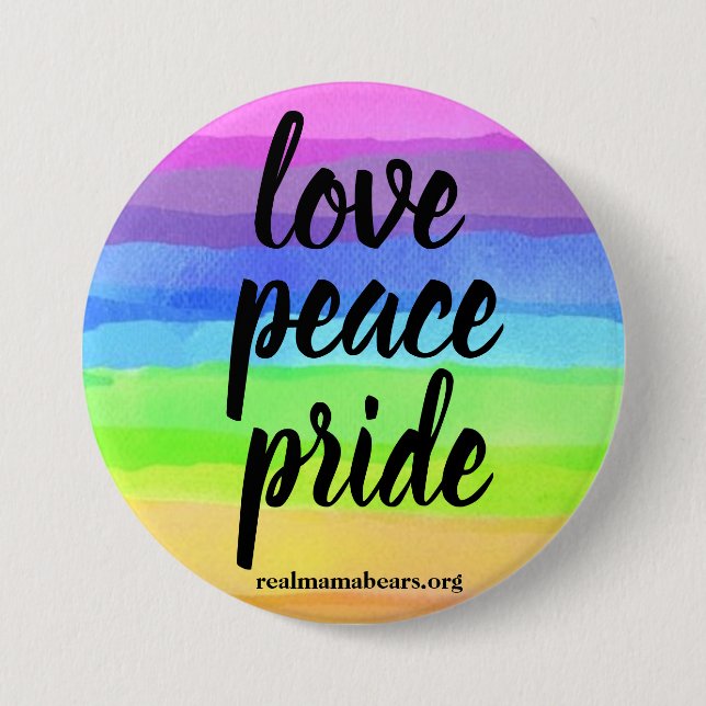 Badge Rond 7,6 Cm bouton de fierté amour paix (Devant)