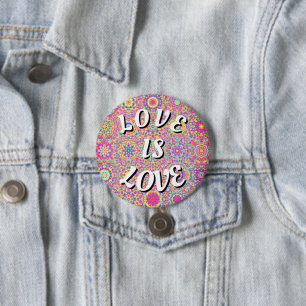 Badge Rond 7,6 Cm Bouton de Fierté Love Is Love