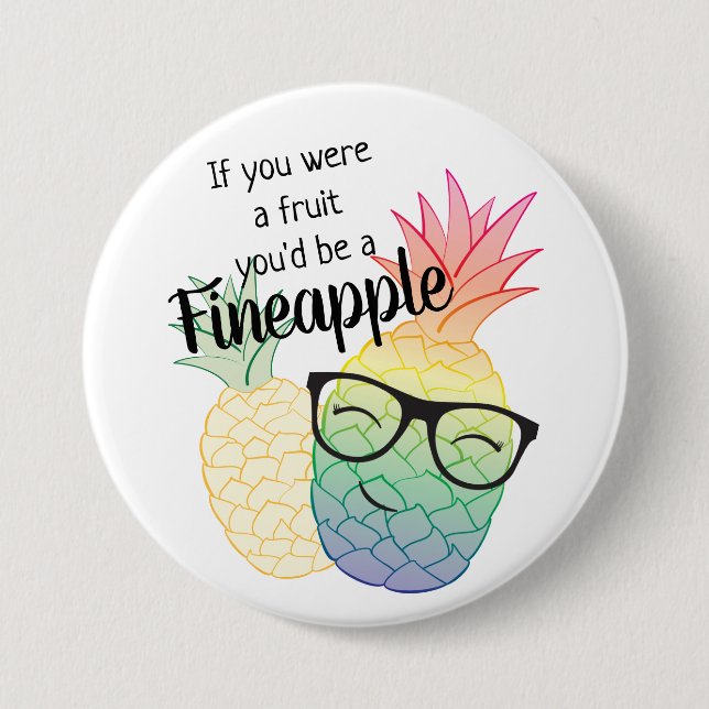 Badge Rond 7,6 Cm Bouton de Fineapple (Devant)