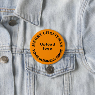 Badge Rond 7,6 Cm Bouton de forme ronde de Noël orange