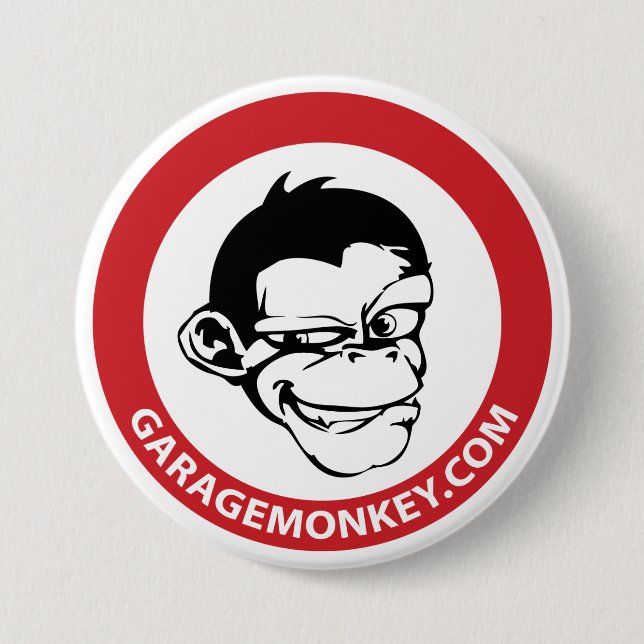 Badge Rond 7,6 Cm Bouton de GarageMonkey (Devant)