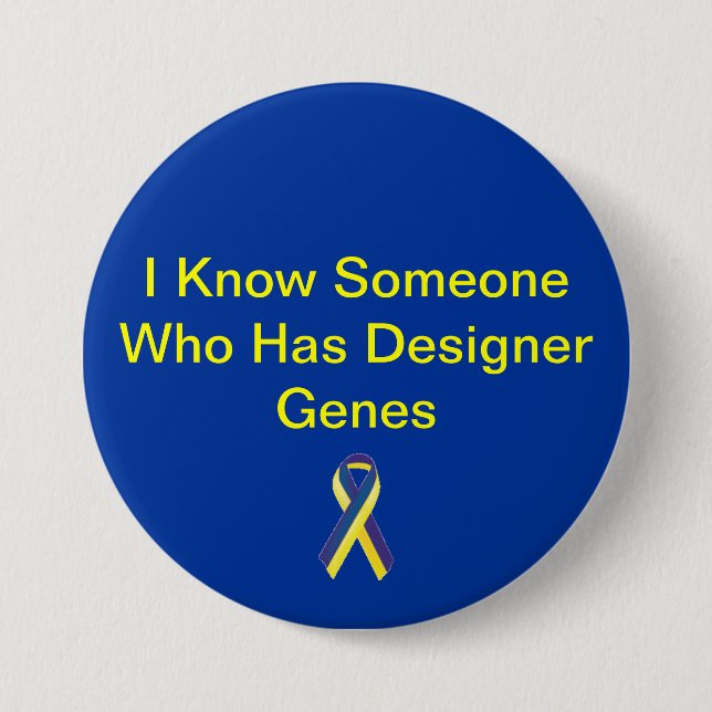 Badge Rond 7,6 Cm Bouton de gènes de concepteur (Devant)