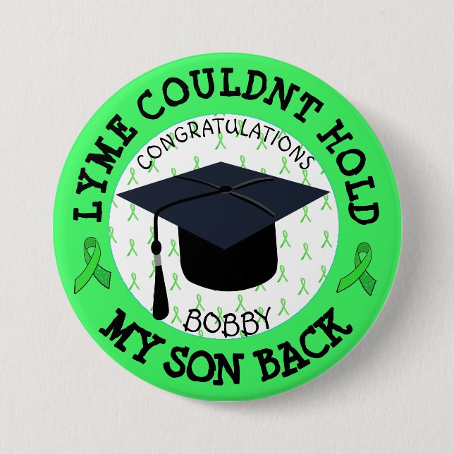 Badge Rond 7,6 Cm Bouton de Graduation Fière Lyme (Devant)