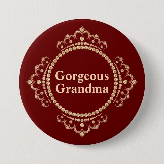 Badge Rond 7,6 Cm Bouton de grand-mère magnifique (Devant)