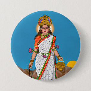 Badge Rond 7,6 Cm Bouton de la déesse Brahmacharini