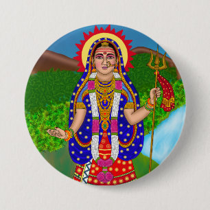 Badge Rond 7,6 Cm Bouton de la déesse Khodiyar
