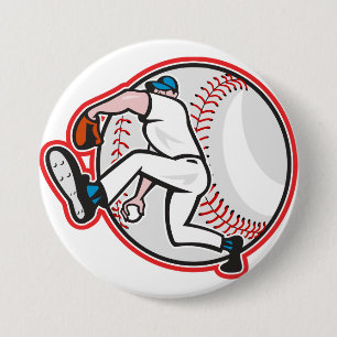 Badge Rond 7,6 Cm Bouton de lanceur de baseball
