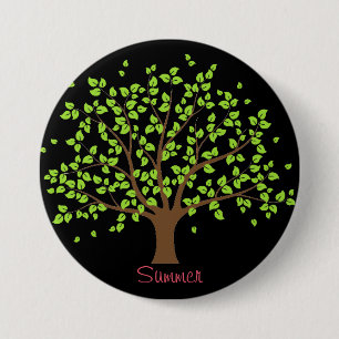 Badge Rond 7,6 Cm Bouton de l'arbre vert d'été