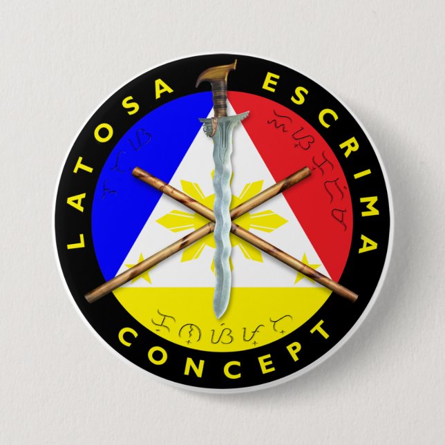 Badge Rond 7,6 Cm Bouton de Latosa Escrima (Devant)