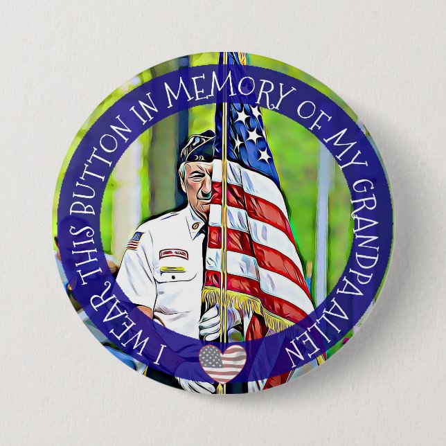 Badge Rond 7,6 Cm Bouton de mémoire militaire (Devant)