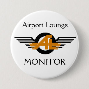 Badge Rond 7,6 Cm Bouton de moniteur de salon d'aéroport