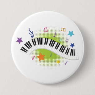 Badge Rond 7,6 Cm Bouton de musique