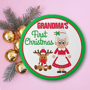Badge Rond 7,6 Cm Bouton de Noël de la première grand-mère