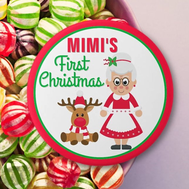 Badge Rond 7,6 Cm Bouton de Noël de Mimi (Créateur téléchargé)