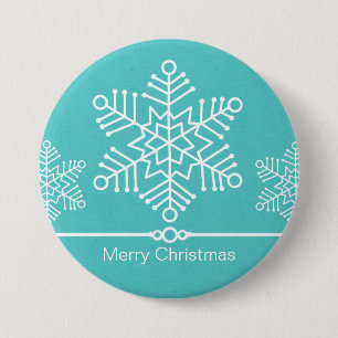 Badge Rond 7,6 Cm Bouton de Noël des Snowflakes