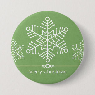Badge Rond 7,6 Cm Bouton de Noël des Snowflakes