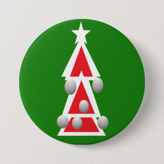 Badge Rond 7,6 Cm Bouton de Noël laid Arbre (Devant)