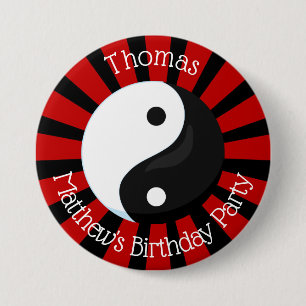 Badge Rond 7,6 Cm Bouton de nom de karaté garçon anniversaire fête o