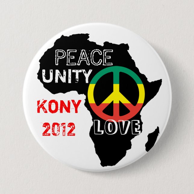 Badge Rond 7,6 Cm Bouton de paix de l'Afrique (Devant)