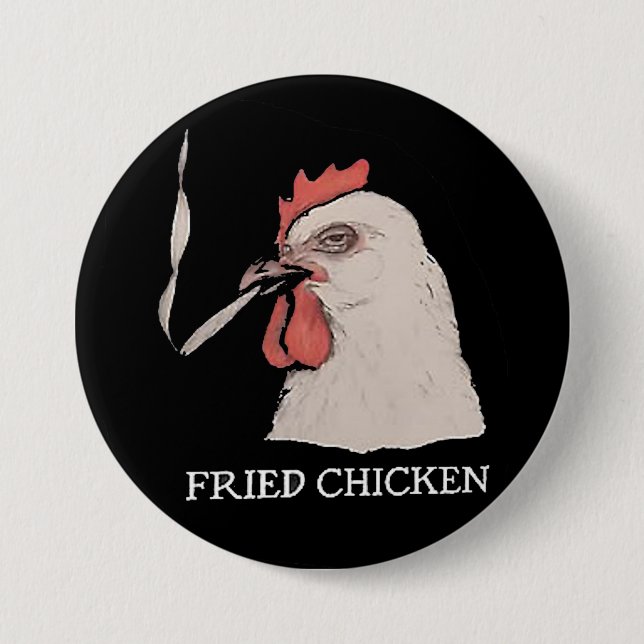 Badge Rond 7,6 Cm Bouton de poulet frit (Devant)