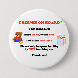 Badge Rond 7,6 Cm Bouton de Preemie à bord