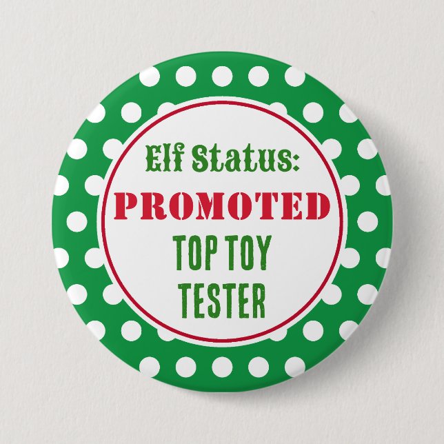 Badge Rond 7,6 Cm Bouton de récompense de lutin de Noël drôle (Devant)