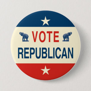 Badge Rond 7,6 Cm Bouton de républicain de vote