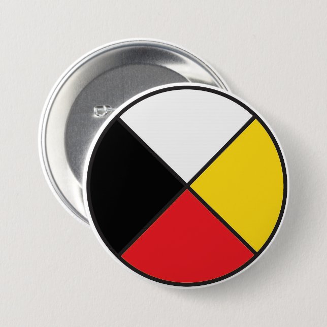 Badge Rond 7,6 Cm Bouton de roue de médecine (Devant & derrière)