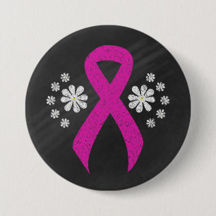 Badge Rond 7,6 Cm Bouton de ruban Chalkboard Hot Pink Awareness