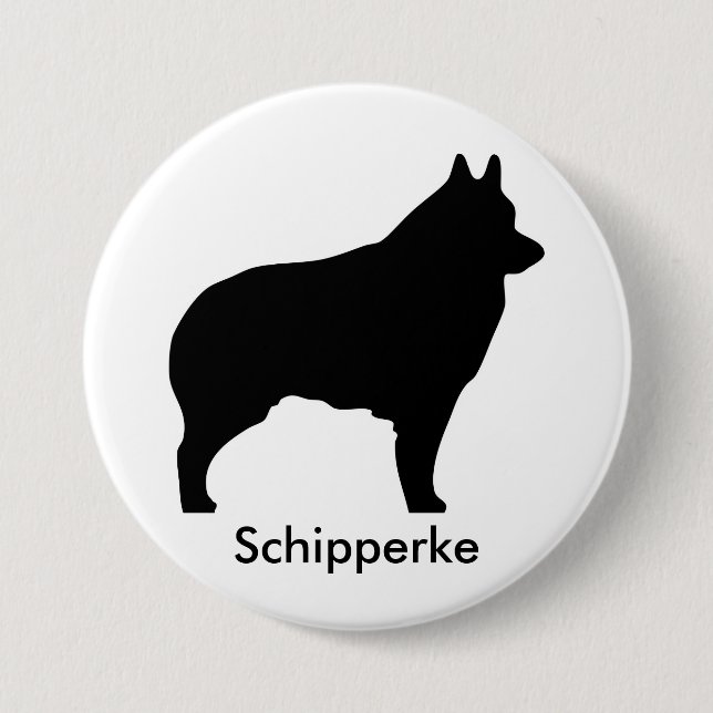 Badge Rond 7,6 Cm Bouton de Schipperke (Devant)