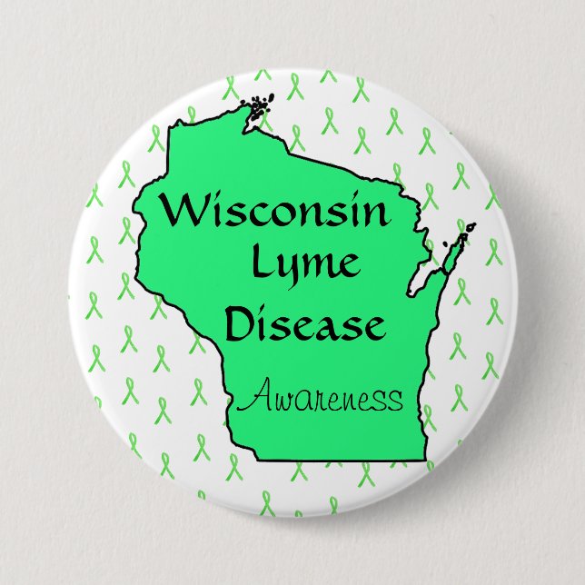 Badge Rond 7,6 Cm Bouton de sensibilisation à la maladie de Lyme du  (Devant)