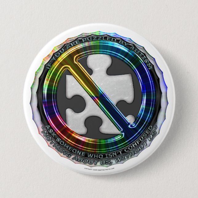 Badge Rond 7,6 Cm Bouton de sensibilisation sur l'autisme (Devant)