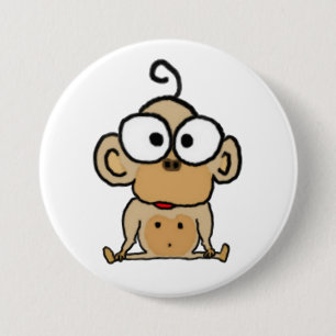 Badge Rond 7,6 Cm Bouton de singe de bébé
