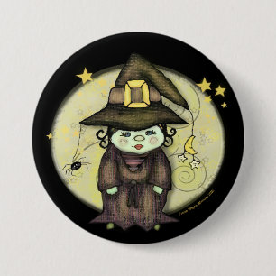 Badge Rond 7,6 Cm Bouton de sorcière de Halloween