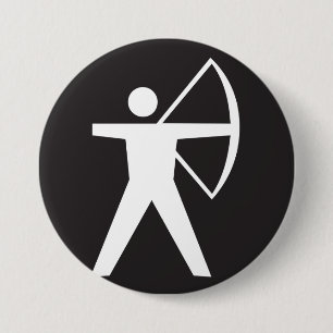 Badge Rond 7,6 Cm Bouton de symbole de tir à l'arc