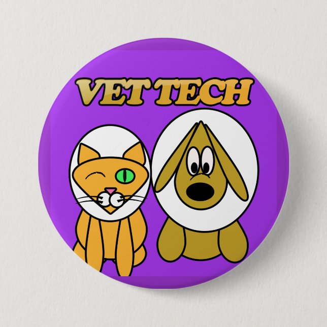 Badge Rond 7,6 Cm bouton de technologie de vétérinaire (Devant)