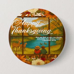 Badge Rond 7,6 Cm Bouton de Thanksgiving