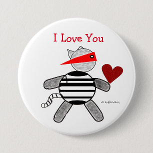 Badge Rond 7,6 Cm Bouton de Valentine de cambrioleur de chat