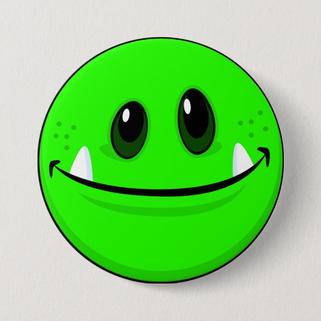 Badge Rond 7,6 Cm Bouton de visage de monstre (Devant)