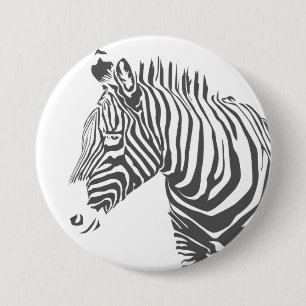 Badge Rond 7,6 Cm Bouton de zèbre
