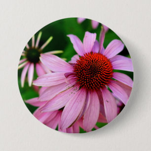 Badge Rond 7,6 Cm bouton d'échinacée violette