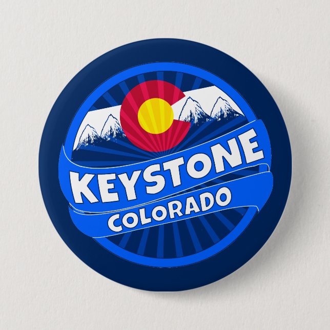 Badge Rond 7,6 Cm Bouton d'éclatement de la montagne de Keystone Col (Devant)
